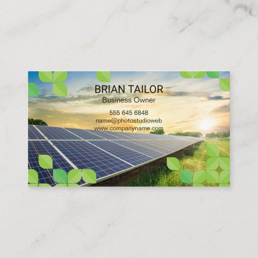 Boomlogo | Bladeren | Zonnepaneel Visitekaartje (Achterkant)