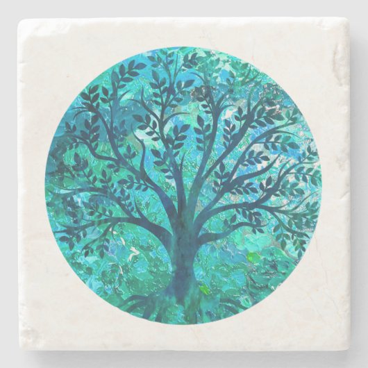 boommedaillon stenen onderzetter (Voorkant)