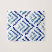 Boommetrisch zee glas - blauw legpuzzel (Horizontaal)