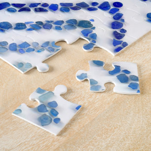 Boommetrisch zee glas - blauw legpuzzel