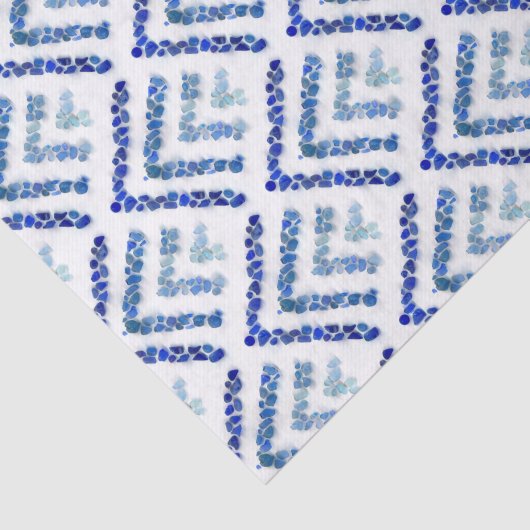 Boommetrisch zee glas - blauw tissuepapier (Detail)