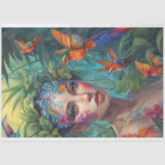 Boomnimf en Vlindervogels Tissuepapier (Voorkant)