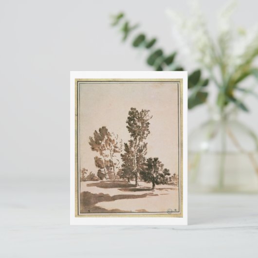 Boomonderzoek (pen en inkt op papier) briefkaart (Staand voorkant)