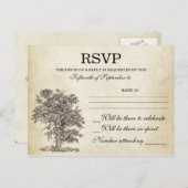 boomoude RSVP-briefkaarten Uitnodiging Briefkaart (Voorkant / Achterkant)