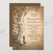 boomoude rustieke huwelijksuitnodigingen kaart (Voorkant / Achterkant)