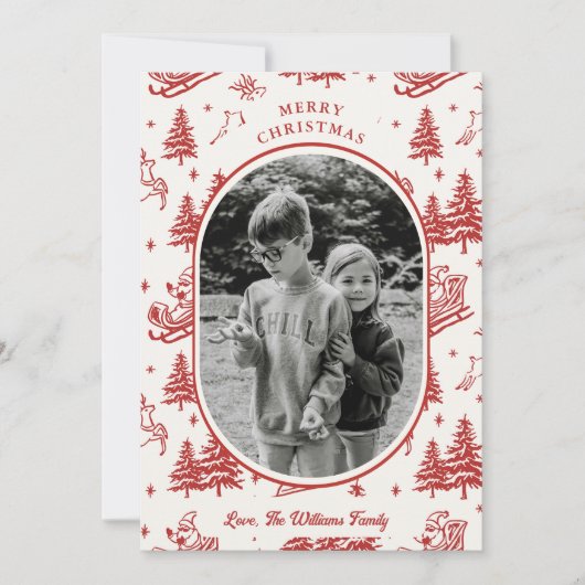Boompatroon Foto Kerst Kaart (Voorkant)