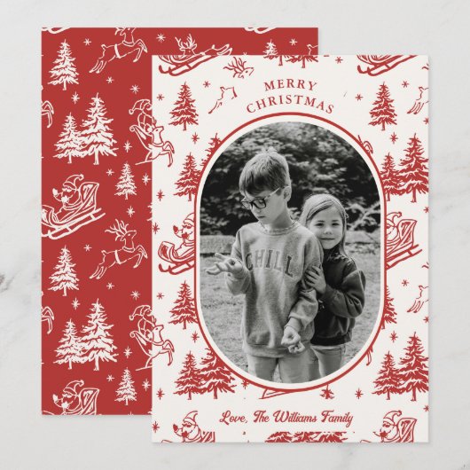 Boompatroon Foto Kerst Kaart (Voorkant / Achterkant)