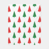 Boompatroon rode en groene Waterverf Fleece Deken (Voorkant)