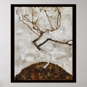 Boompje in de late herfst door Egon Schiele Poster