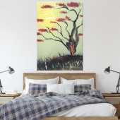 Boompje in het zonlicht canvas afdruk (Insitu (Slaapkamer))