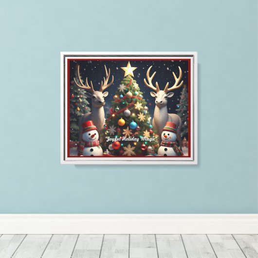 "Boomrijke kerstvreugde" Canvas Afdruk (Insitu (Houten vloer))