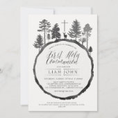 Boomring met herten communie uitnodiging (Voorkant)