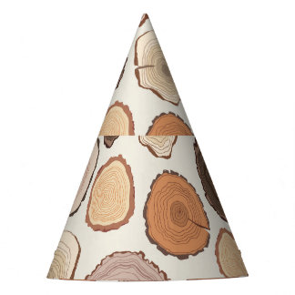 Boomringen Bos Doodle Patroon Feesthoedjes