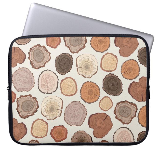 Boomringen Bos Doodle Patroon Laptop Sleeve (Voorkant)