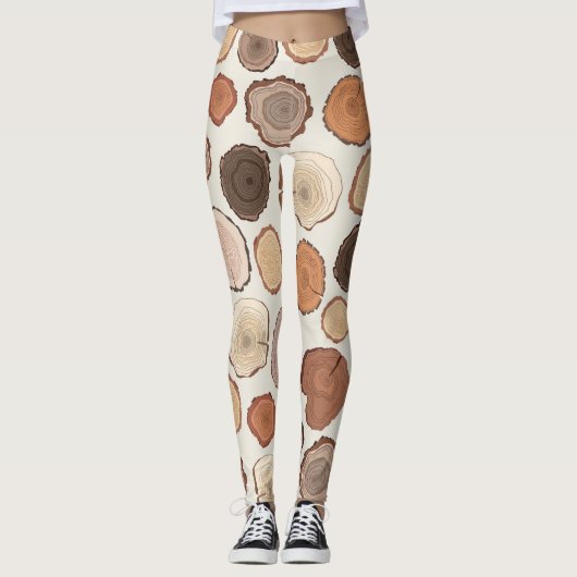 Boomringen Bos Doodle Patroon Leggings (Voorkant)
