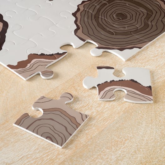 Boomringen Bos Doodle Patroon Legpuzzel (Zijkant)