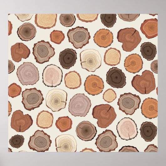 Boomringen Bos Doodle Patroon Poster (Voorkant)