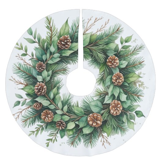 Boomrok met Pine Krans en Kegels Illustratie Kerstboom Rok (Voorkant)