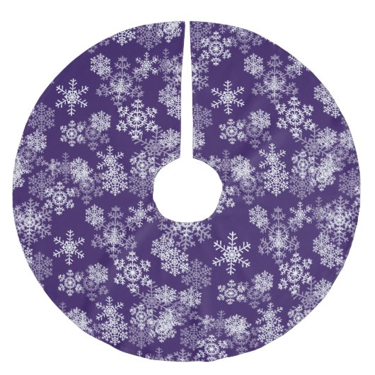boomrok-sneeuwvlokken-Paarse Kerstboom Rok (Voorkant)