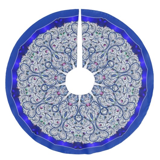 Boomrokken - Kobalt-zwenkboom Kerstboom Rok (Voorkant)