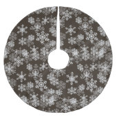 Boomrokken met sneeuwvlokken — bruin kerstboom rok (Voorkant)