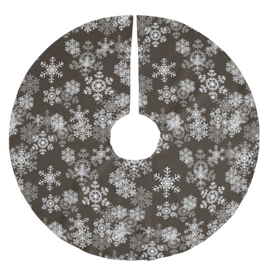 Boomrokken met sneeuwvlokken — bruin kerstboom rok (Voorkant)