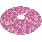 Boomrokken met sneeuwvlokken — Roze Kerstboom Rok (Gekanteld)