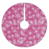 Boomrokken met sneeuwvlokken — Roze Kerstboom Rok (Voorkant)