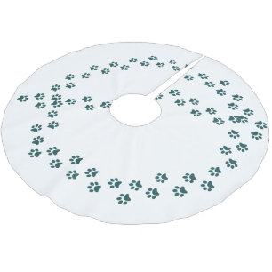 Boomrokken - pootafdrukken in verse sneeuw kerstboom rok