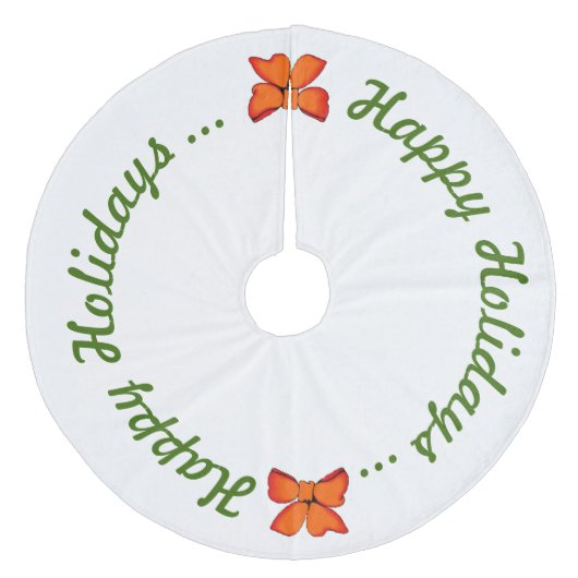 Boomrokken - Prettige feestdagen Fleece Kerstboom Rok (Voorkant)