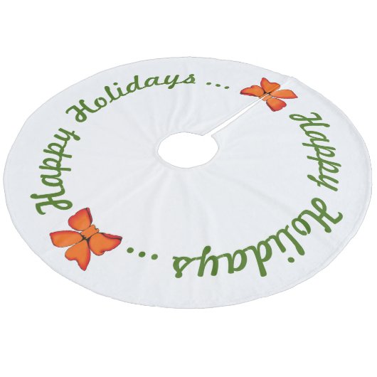 Boomrokken - Prettige feestdagen Fleece Kerstboom Rok (Gekanteld)