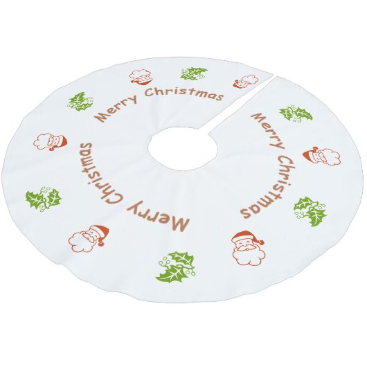 Boomrokken - Santa en Holly Kerstboom Rok (Gekanteld)