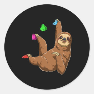Boomrotschilderen en Klimmen Luiaard  Ronde Sticker