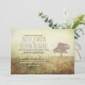 boomrustieke oude huwelijksuitnodigingen kaart (Staand voorkant)