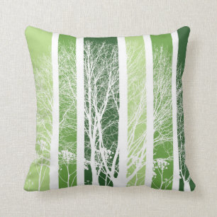 Boom's en verse groene kleuren kussen