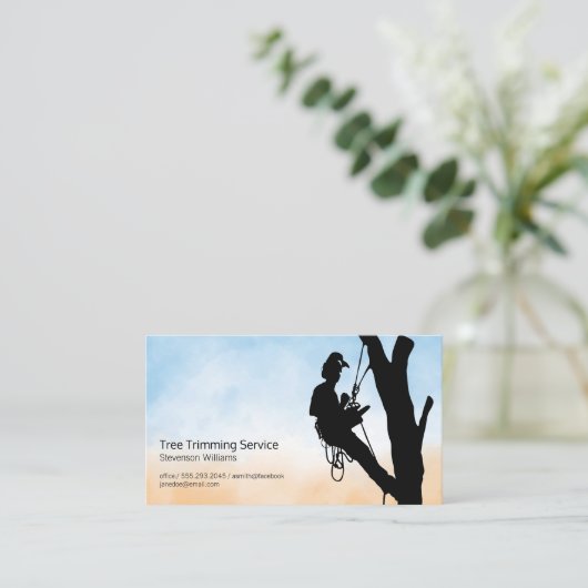 boomschaar werkend | Natuur | landschapsarchitectu Visitekaartje (Staand voorkant)