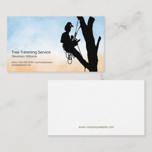 boomschaar werkend | Natuur | landschapsarchitectu Visitekaartje (Voorkant / Achterkant)