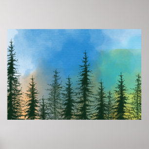 boomschaduwschilderij poster