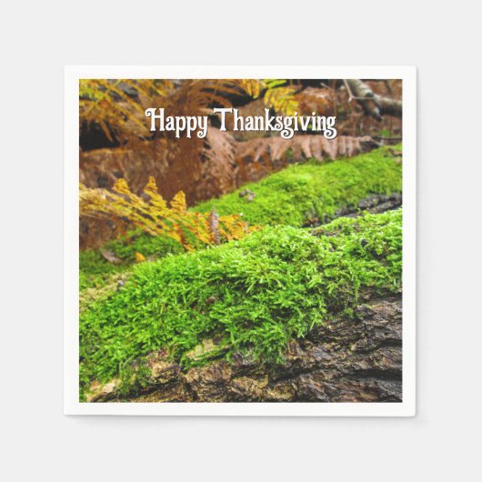 Boomschors in Herfstmos - Aangepaste Thanksgiving Servet (Voorkant)