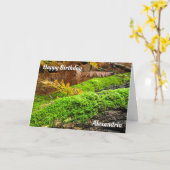 Boomschors in Herfstmos - Aangepaste Verjaardag Ka Kaart (Gele Bloem)