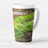 Boomschors in Herfstmos - Groot gepersonaliseerd Latte Mok (Rechterhoek)