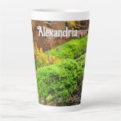 Boomschors in Herfstmos - Groot gepersonaliseerd Latte Mok (Voorkant)