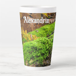 Boomschors in Herfstmos - Groot gepersonaliseerd Latte Mok