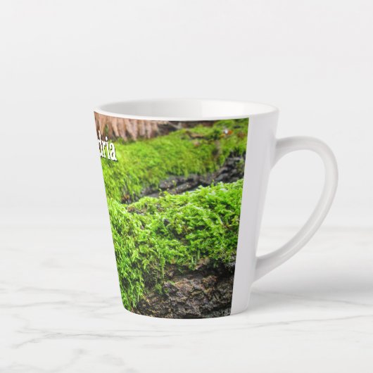Boomschors in Herfstmos - Klein gepersonaliseerd Latte Mok (Rechts)