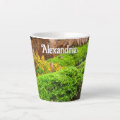 Boomschors in Herfstmos - Klein gepersonaliseerd Latte Mok (Voorkant)