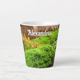 Boomschors in Herfstmos - Klein gepersonaliseerd Latte Mok