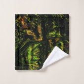 Boomschors onder groen gehammerd glas bad handdoek (Wasdoekje)