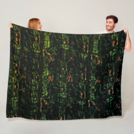 Boomschors onder groen gehammerd glas fleece deken