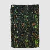 Boomschors onder groen gehammerd glas golfhanddoek (Voorkant)