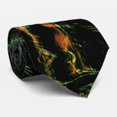 Boomschors onder groen gehammerd glas stropdas (Opgerold)